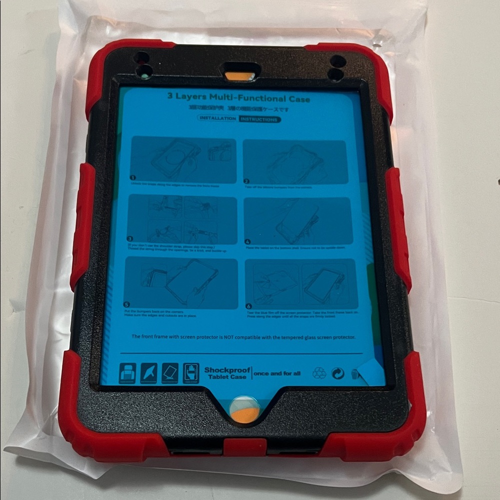 Seymac Shockproof Stock tablet Case for generation Y2SD‎ mini5- Red and Black